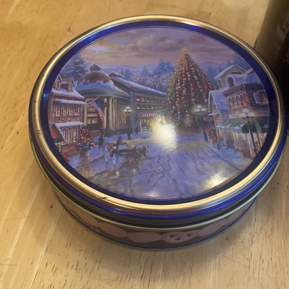 Holiday cookie or candy tins. 1 large. 2 small. See pics for size and scenes. - Picture 2 of 14